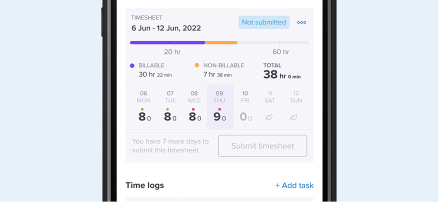 timesheet card banner